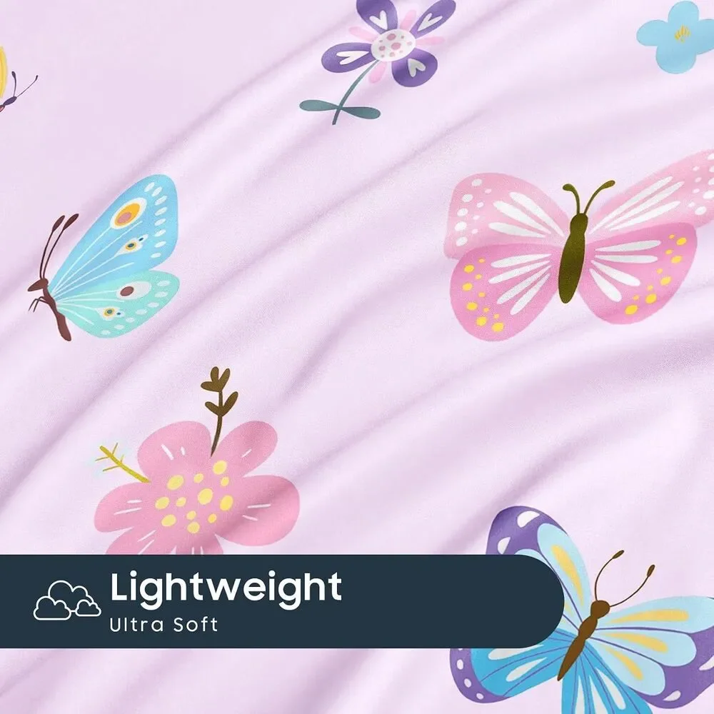 Wake In Cloud Butterfly Pillowcases Set of 2 Purple Standard 20x26 Floral